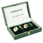 fish and fly hand enamelled 18ct YELLOW GOLD CUFFLINKS  - boxed