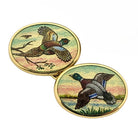 GAMEBIRDS PAINTED BACKGROUND 18ct YELLOW GOLD CUFFLINKS - main