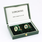 butterflies hand enamelled 18ct white gold cufflinks - boxed