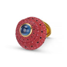 strawberry top shell sapphire 18ct yellow gold cufflinks - main