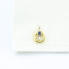 round snaffle sapphire terminal 18k yellow gold cufflinks - cuff