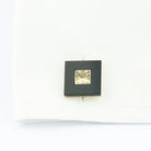 onyx lemon citrine square 18ct yellow gold cufflinks - cuff