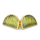 ribbed lime green tourmaline 18k yellow gold cufflinks - main