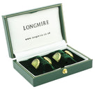 ribbed lime green tourmaline 18k yellow gold cufflinks - boxed