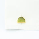 ribbed lime green tourmaline 18k yellow gold cufflinks - cuff
