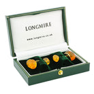 cone shells fire opal 18ct yellow gold cufflinks - boxed