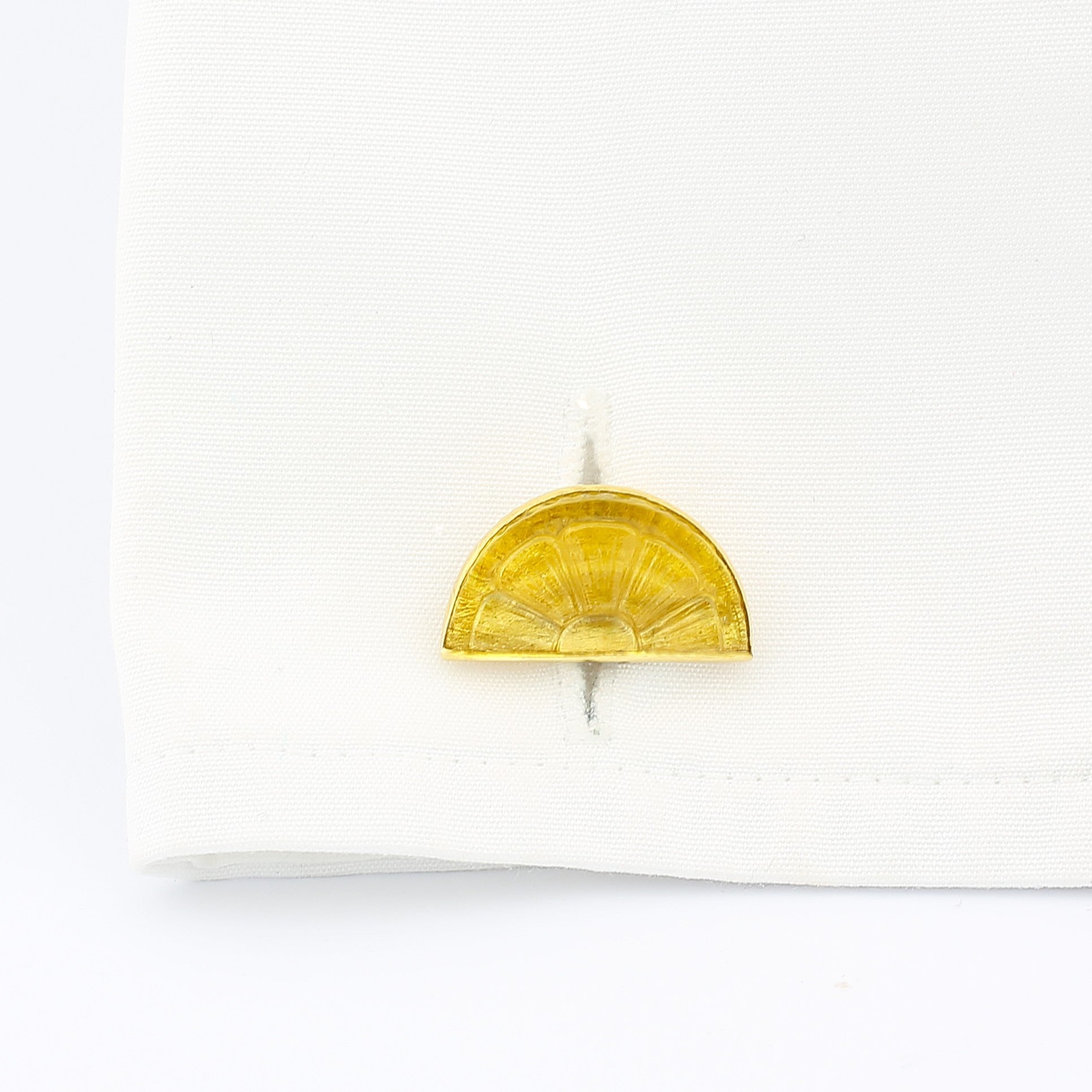 lemons yellow beryl 18ct yellow gold cufflinks - cuff