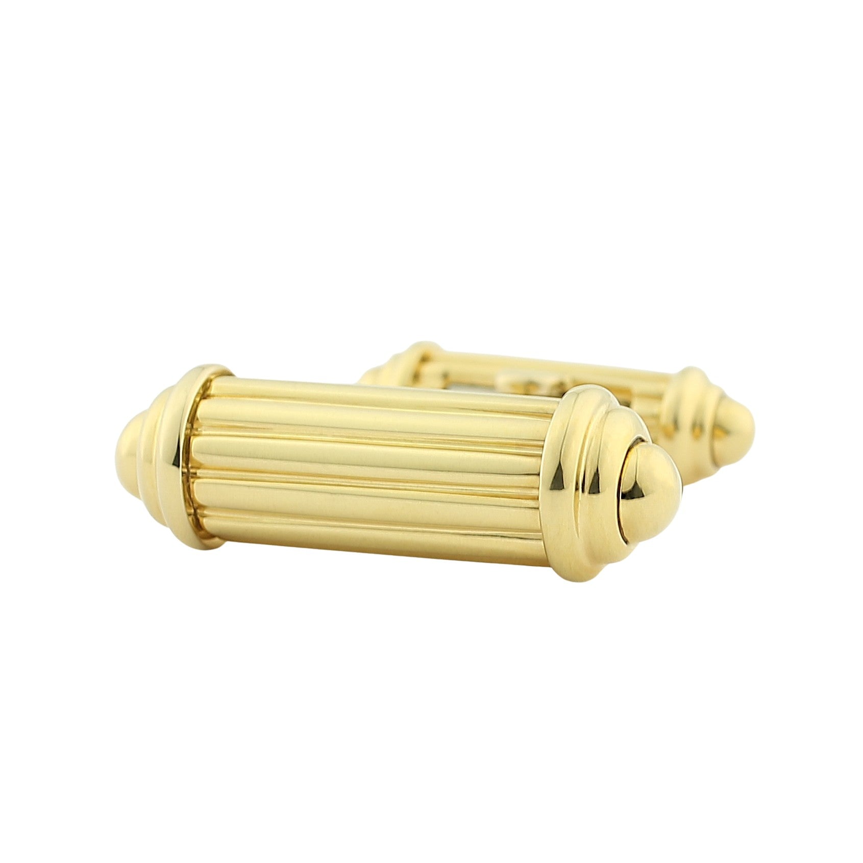 ridged column 18ct yellow gold cufflinks - main