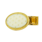 basket weave white enamel 9ct yellow gold cufflinks - main