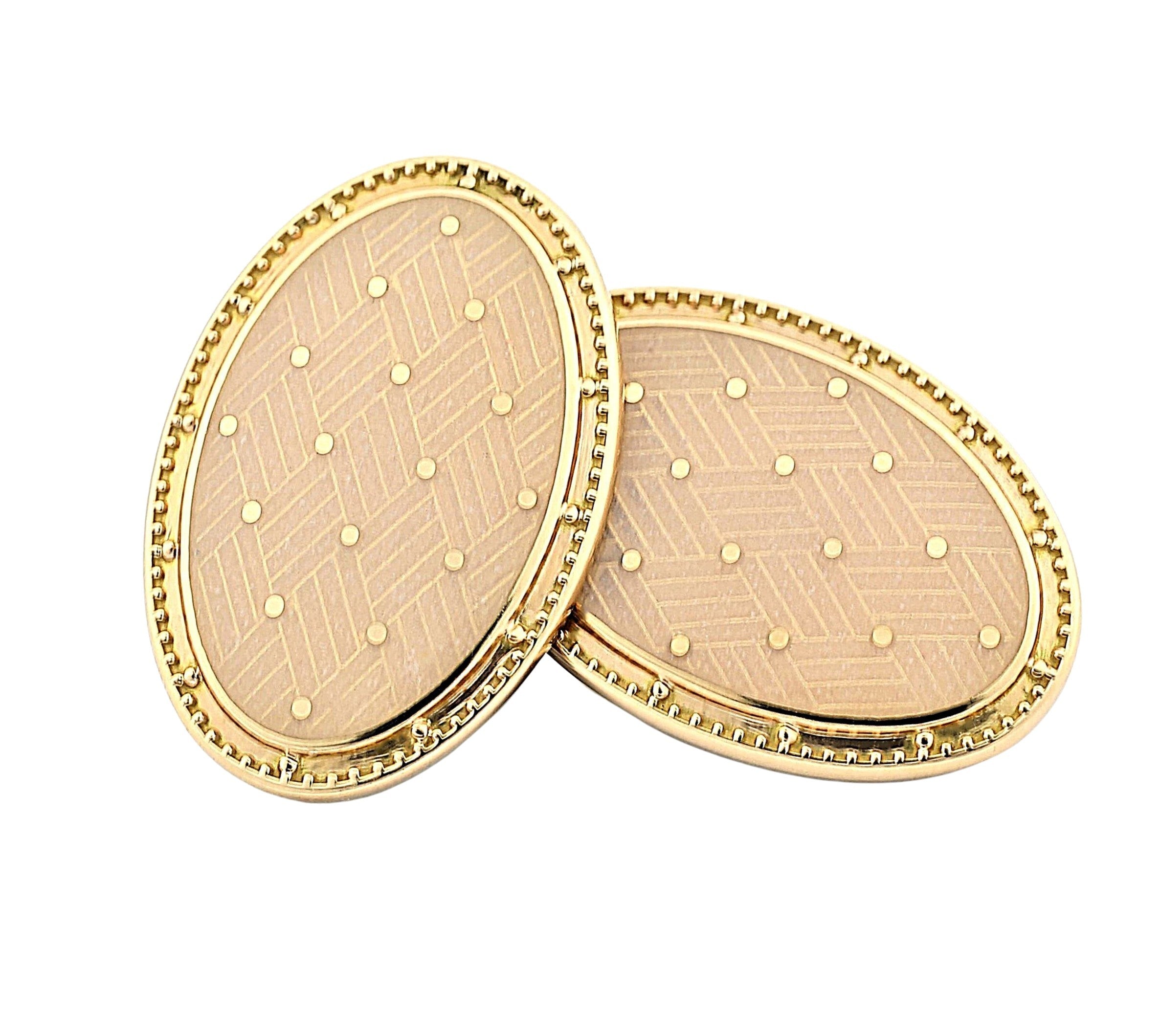 basket weave dress set blush enamel 18ct rose gold - links