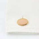 basket weave blush enamel 18ct rose gold cufflinks - cuff