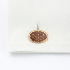 basket weave cognac enamel 18ct rose gold cufflinks - cuff
