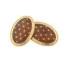 basket weave cognac enamel 18ct rose gold cufflinks - main
