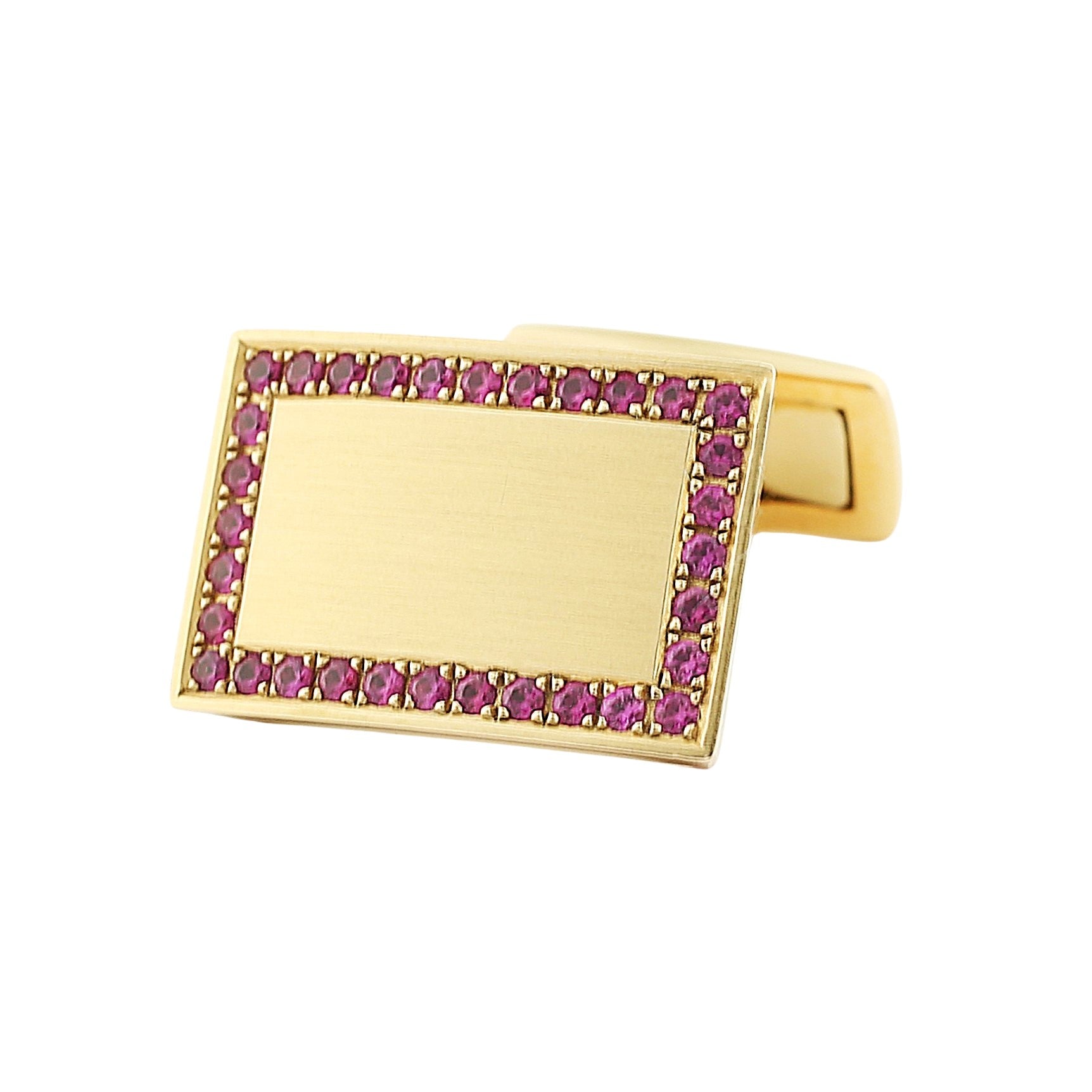 RUBY oblong OVAL 18ct ROSE GOLD CUFFLINKS - main