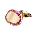 RUBY CURVED OVAL 18ct ROSE GOLD CUFFLINKS - main