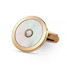 circle of mother of pearl with centre diamond 18ct rose gold cufflinks - main