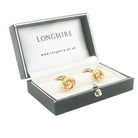 classical knot 18ct rose gold cufflinks - boxed