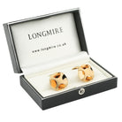 suspended matt cross 18ct rose gold cufflinks - boxed