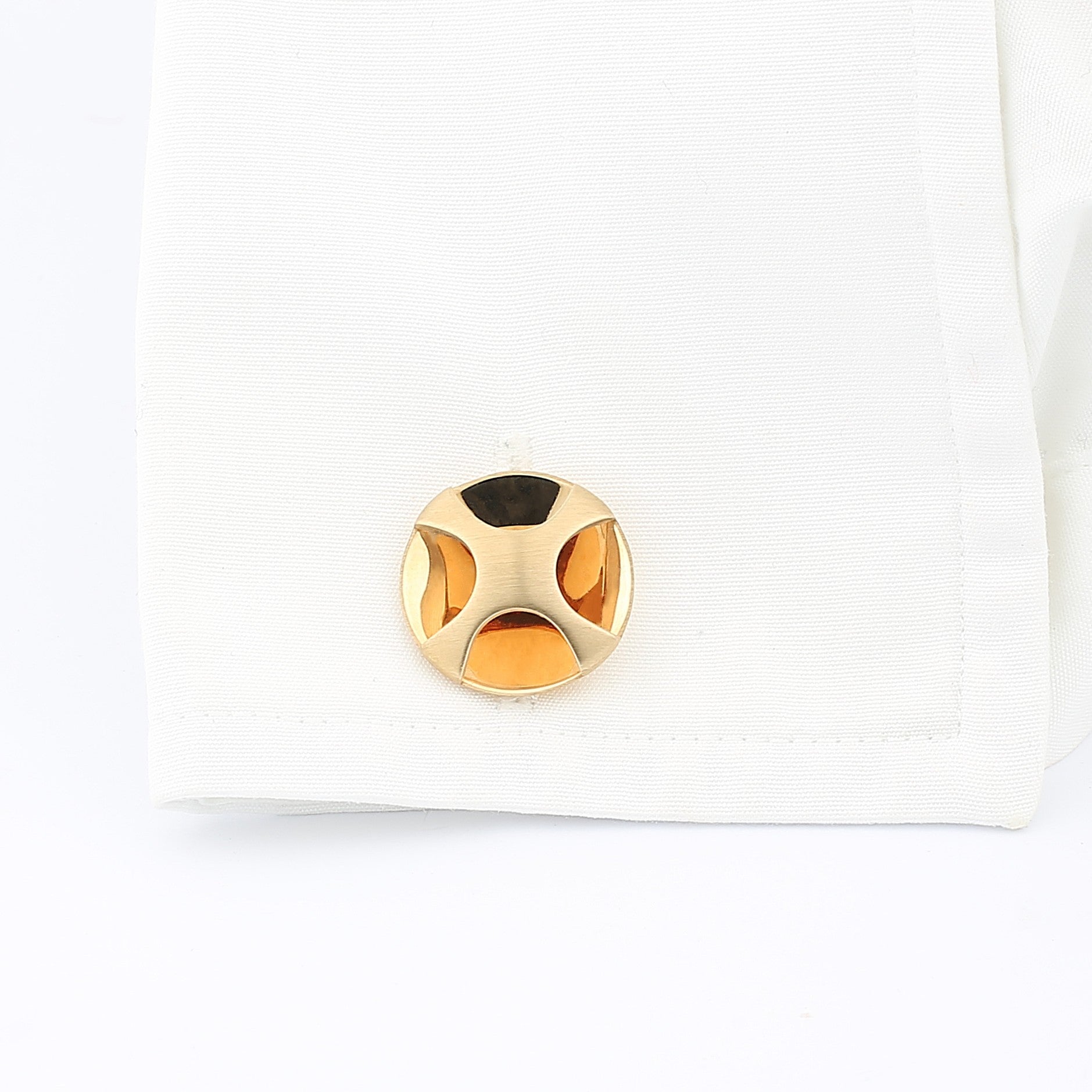 suspended matt cross 18ct rose gold cufflinks - cuff