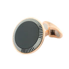 onyx fluted grey 18ct rose gold cufflinks - main