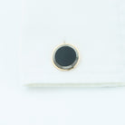 onyx fluted grey 18ct rose gold cufflinks - cuff