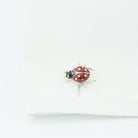 ladybird petite 18ct white gold cufflinks - cuff