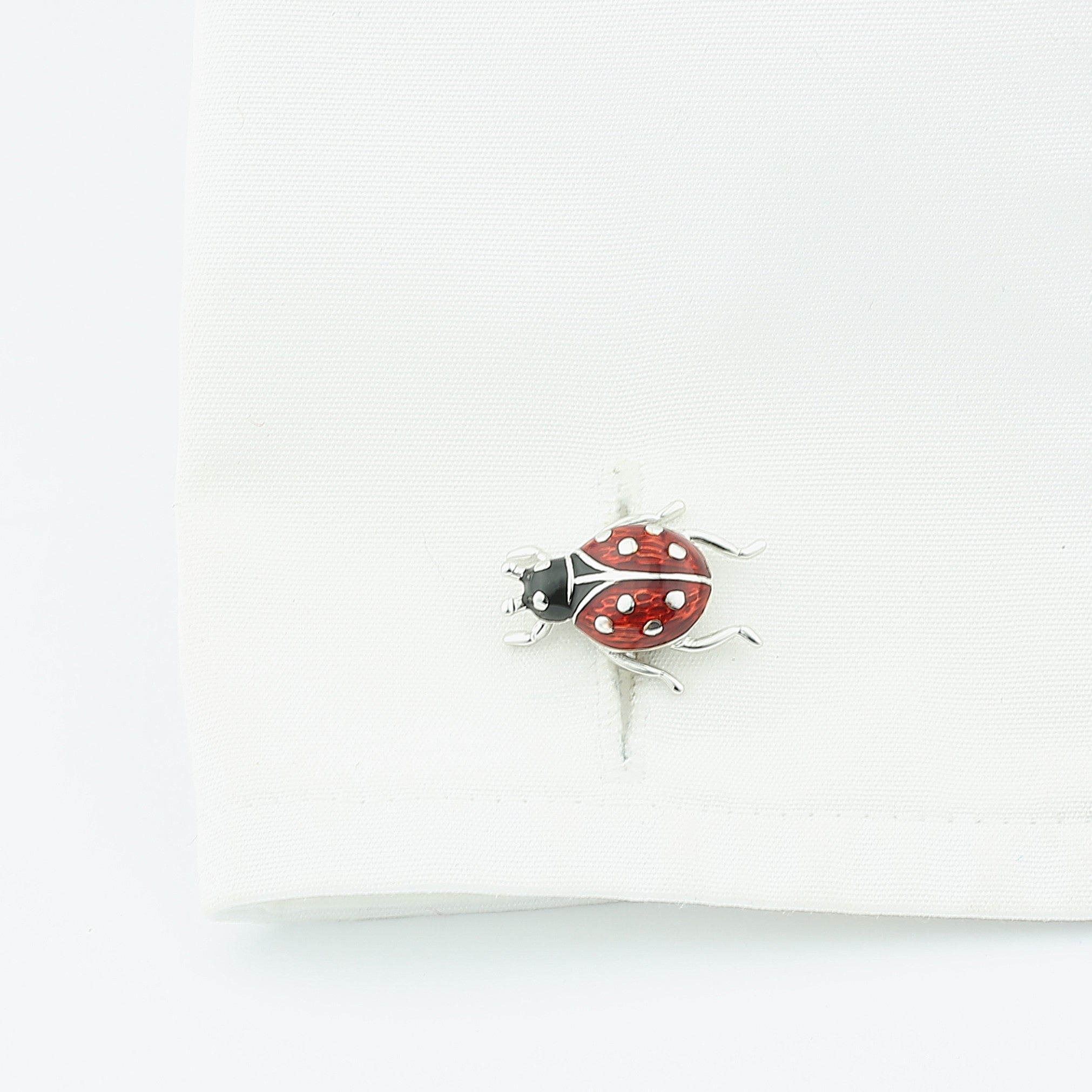ladybird petite 18ct white gold cufflinks - cuff