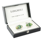 mottled frog 18ct white gold cufflinks - boxed
