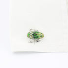 mottled frog 18ct white gold cufflinks - cuff
