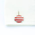 'STARS & STRIPES' 18ct white GOLD CUFFLINKS - cuff