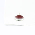 pinstripe red enamel 18ct white gold cufflinks - cuff