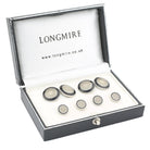 double circle black/transparent enamel dress set 18ct white gold - boxed