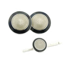 double circle black/transparent enamel dress set 18ct white gold - main