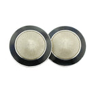 DOUBLE circle BLACK/TRANSPARENT ENAMEL 18ct WHITE GOLD CUFFLINKS - main
