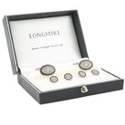 double oval black/transparent t-bar enamel dress set 18ct white gold - boxed