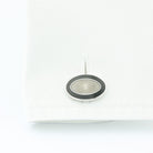 double oval black/transparent enamel t-bar 18ct white gold cufflinks - cuff