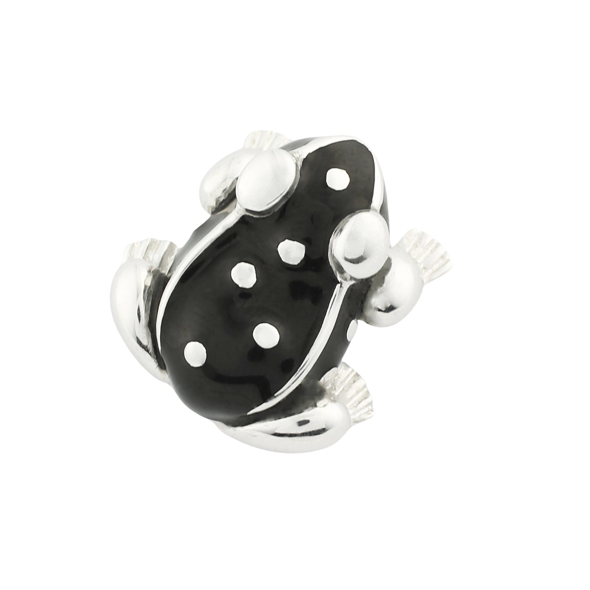 spotted toad black enamelled 18ct white gold