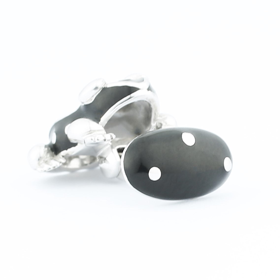 spotted toad black enamelled 18ct white gold - rear