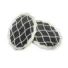 wavy black enamel dress set 18ct white gold - cufflinks