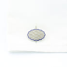 wavy blue/transparent enamel 18ct white gold cufflinks - cuff