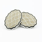 wavy black/transparent enamel dress set 18ct white gold - cufflinks