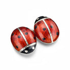 miniature ladybird/bug hand enamelled 18ct white gold cufflinks - main