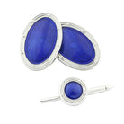SPIRAL blue ENAMEL DRESS SET 18ct white gold - main