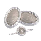 SPIRAL TRANSPARENT pale grey ENAMEL DRESS SET 18ct WHITE GOLD - main