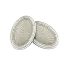 SPIRAL TRANSPARENT pale grey ENAMEL DRESS SET 18ct WHITE GOLD - cufflink
