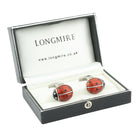 ladybird/bug hand enamelled t-bar 18ct white gold cufflinks - boxed