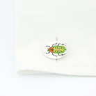 SCARAB hand enamelled 18ct white gold CUFFLINKS - box