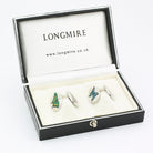 butterflies hand enamelled 18ct white gold cufflinks - boxed
