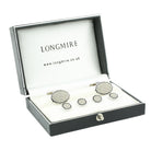 wavy black/transparent t-bar enamel dress set 18ct white gold - boxed