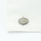 wavy black/transparent enamel t-bar 18ct white gold cufflinks - cuff
